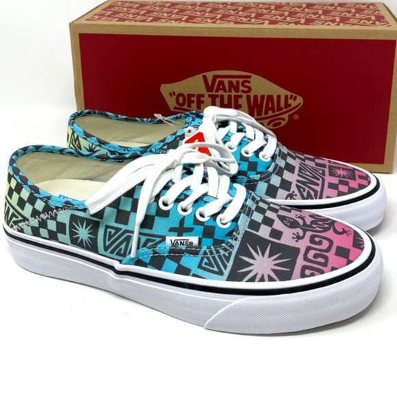 💖MEGA SALE💖Vans SF Tribal Check Multi Blue Canvas Sneakers Women's VN0A3MU642K - Picture 8 of 11